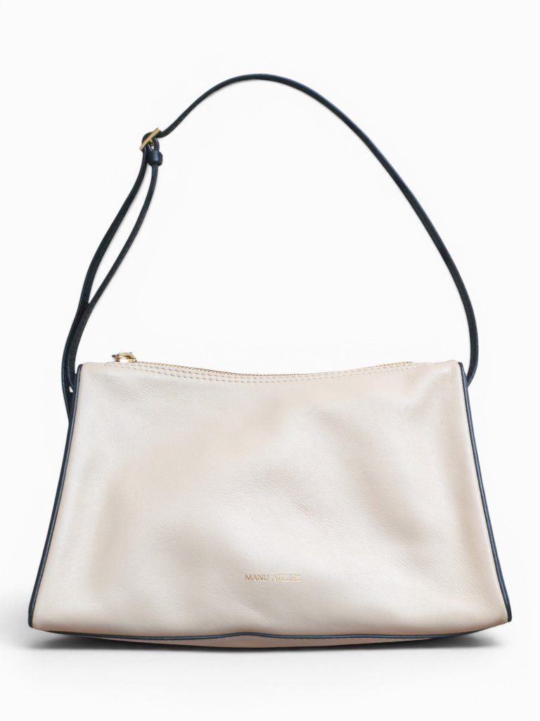 Manu Atelier Prism Soft Bag Ivory Leather Shoulder Bag Minimal Structured